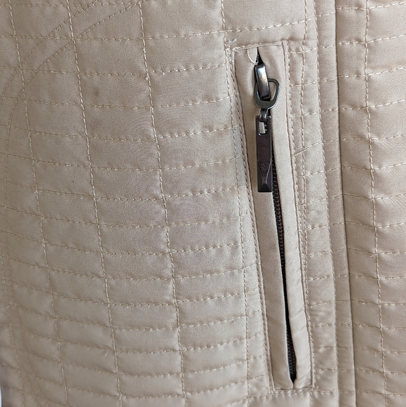 Norm Thompson Beige Quilted Fall Jacket Petite Small Coat - Picture 3 of 10